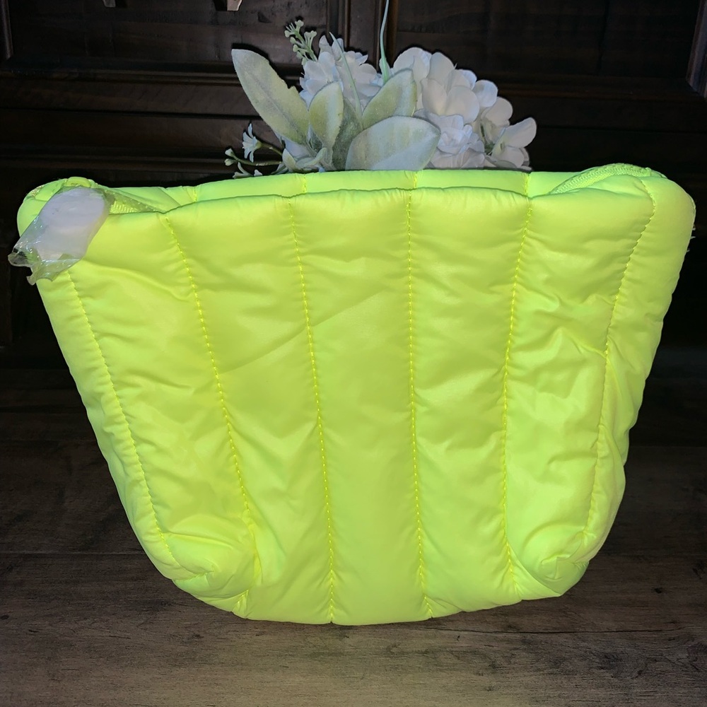 NEW Neon Yellow Quilted Pouch